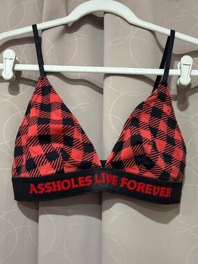 Assholes Live Forever Red/Black Checkered Bralette